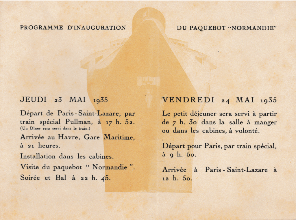 Normandie programme de l'inauguration